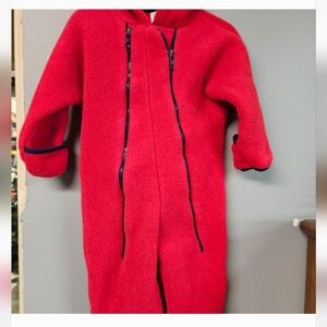 Vintage Red Fleece Snowsuit 18 Month Winter Coat